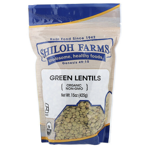 Shiloh Farms, Organic Green Lentils, 15 oz (425 g) | iHerb