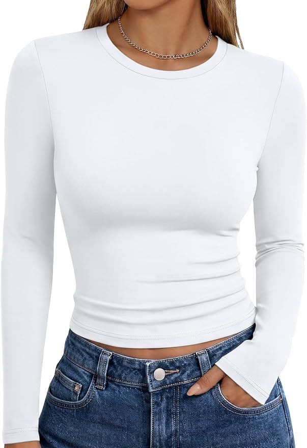Trendy Queen Womens Long Sleeve T Shirts Fall Fashion Basic Y2K Tops 2026 | Amazon (US)