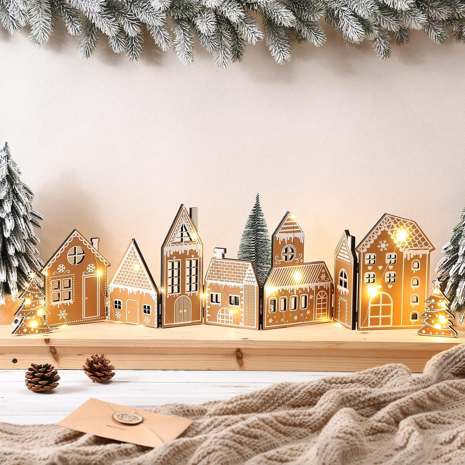 Retisee 1 Set Christmas Gingerbread House Decorations Foldable Christmas Gingerbreads House with ... | Amazon (US)