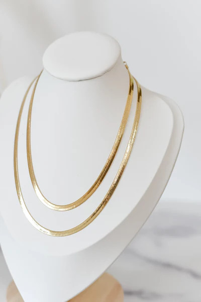 The Abby necklace - herringbone- 18k gold filled- non tarnish | Bella Rey Designs