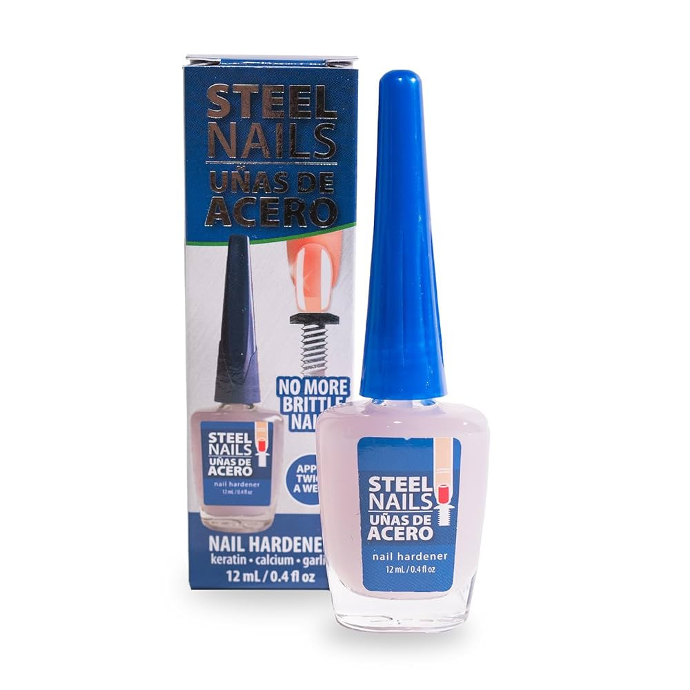 Steel Nails: Nail Strengthener & Clear Nail Polish for Damaged Nails, Hardener & Growth, Nail Rep... | Amazon (US)