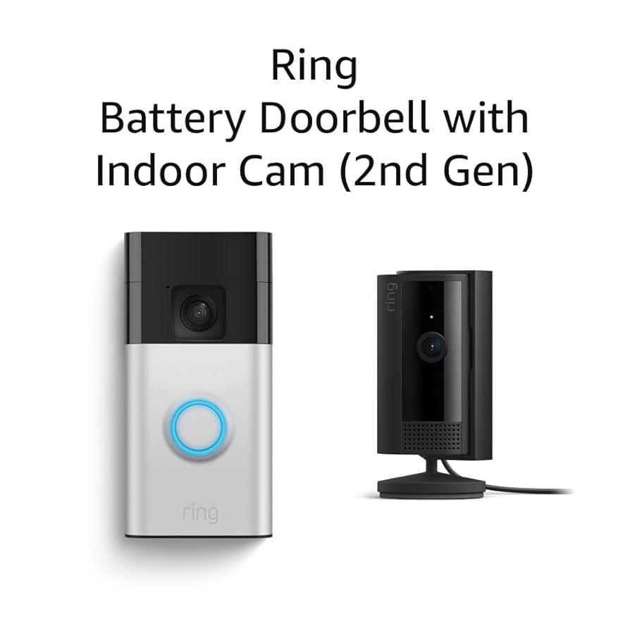 Ring Battery Doorbell with Ring Indoor Cam 2nd Gen (Black) | Amazon (US)