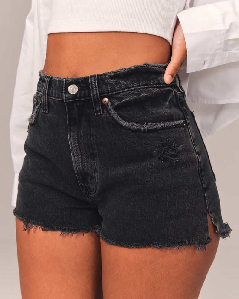 Women's Curve Love High Rise Mom Shorts | Women's Bottoms | Abercrombie.com | Abercrombie & Fitch (US)