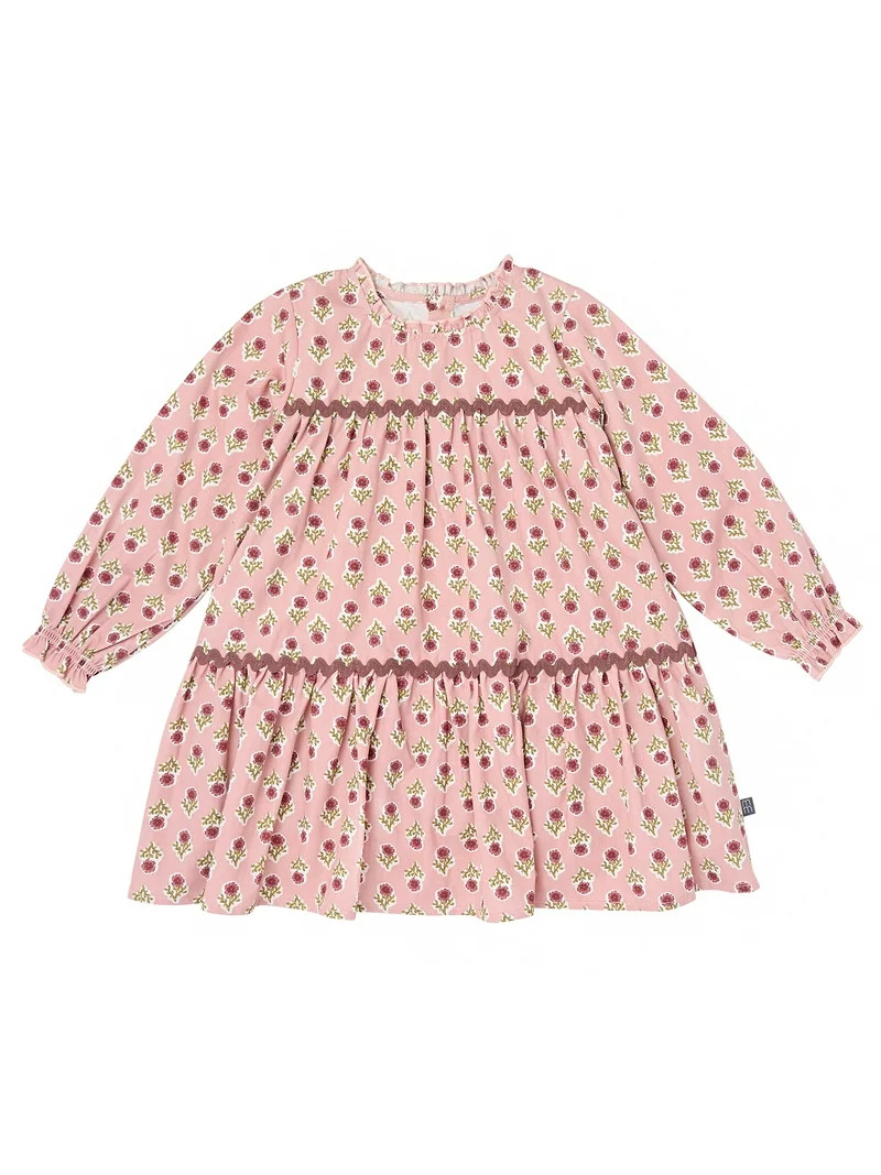 Modern Moments by Gerber Toddler Girl Tiered Dress with Ric Rac, Sizes 12M-5T | Walmart (US)