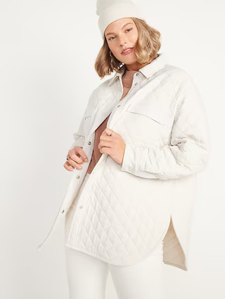 StretchTech Oversized Quilted Shacket for Women | Old Navy (US)