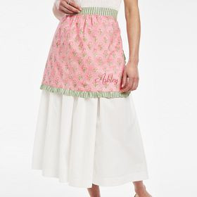 Block Print Ruffle Half Apron | Mark and Graham