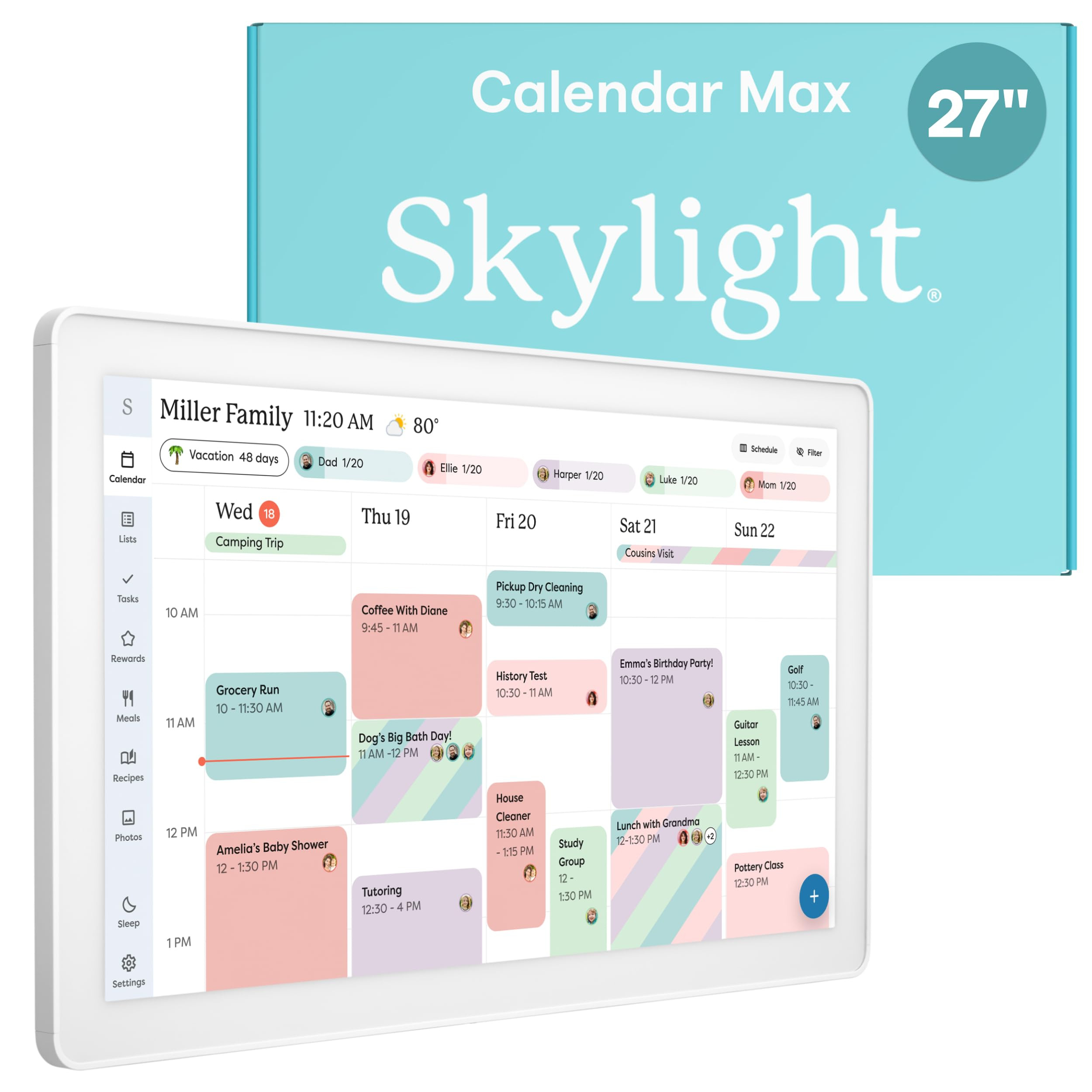 Skylight Calendar Max: 27-Inch Smart Digital Calendar & Chore Chart, Family Organizer with Intera... | Amazon (US)