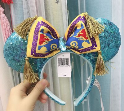 Disney Aladdin Jasmine Magic Carpet Bow Sequined Minnie Ears Headband NEW | eBay US