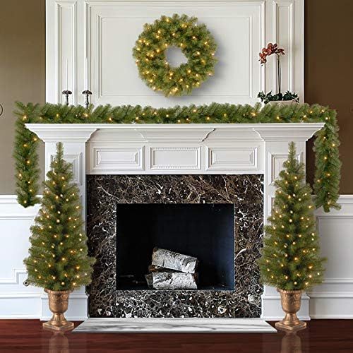 National Tree Company Pre-lit Artificial Christmas 4-Piece Set | Garland, Wreath and Set of 2 Entran | Amazon (US)
