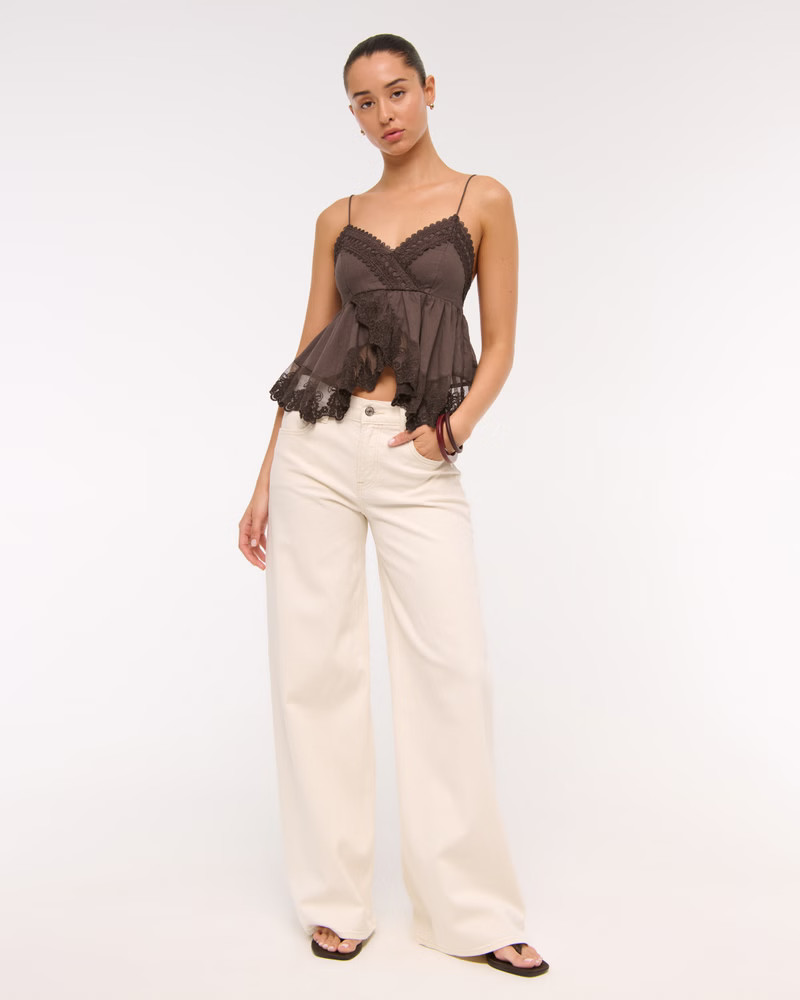 Babydoll Lace-Trim Cami | Abercrombie & Fitch (US)