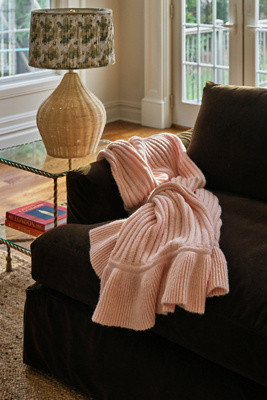 Cindy Wool Knit Ruffled Throw Blanket | Anthropologie (US)