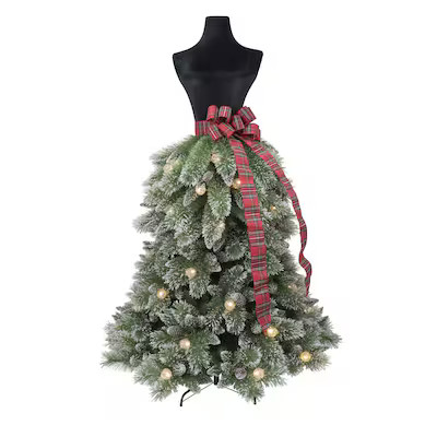 Holiday Living 5.5-ft Mannequin Bust Pre-lit LED Artificial Christmas Tree with Pine Cones and Bo... | Lowe's
