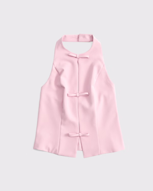 Bow Tie-Front Halter Top | Abercrombie & Fitch (US)