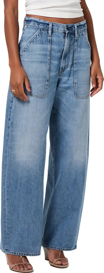 Ayla High Waist Baggy Wide Leg Utility Jeans | Nordstrom