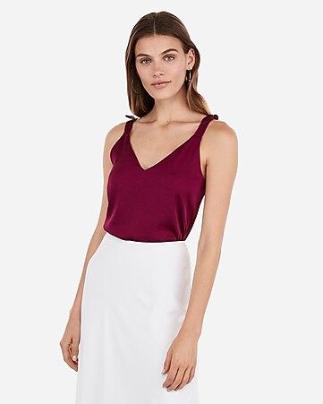 satin tie strap downtown cami | Express