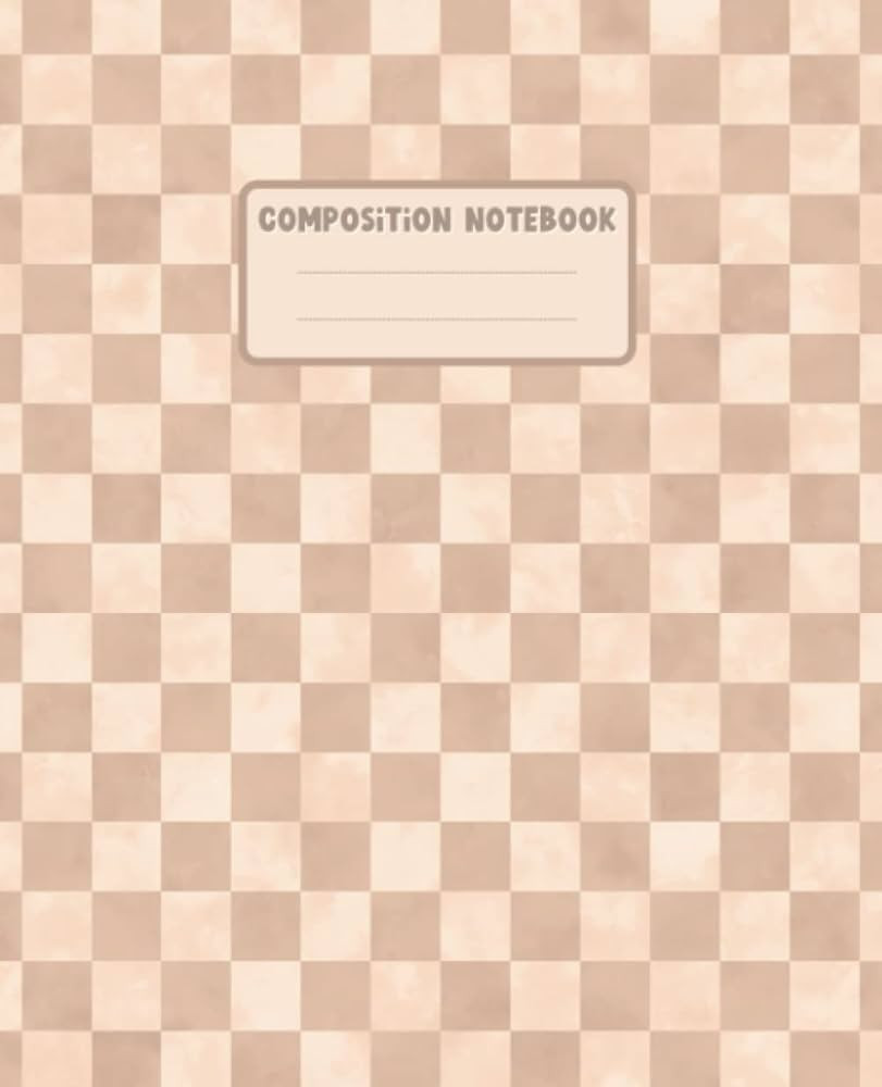 Checkered Notebook: Brown Aesthetic Composition Notebook - College Ruled - Cute Retro Checkerboar... | Amazon (US)