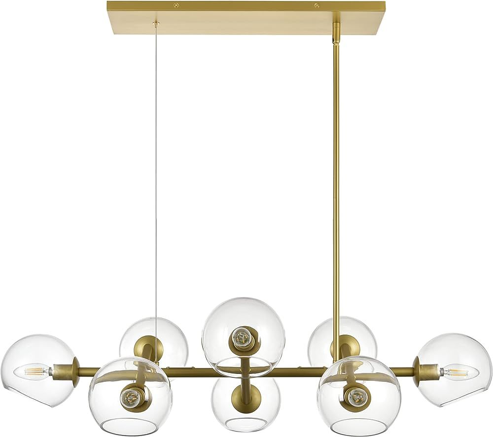 Linea di Liara Angolo 8-Light Gold Dining Room Light Fixtures Over Table Rectangular Modern Globe... | Amazon (US)