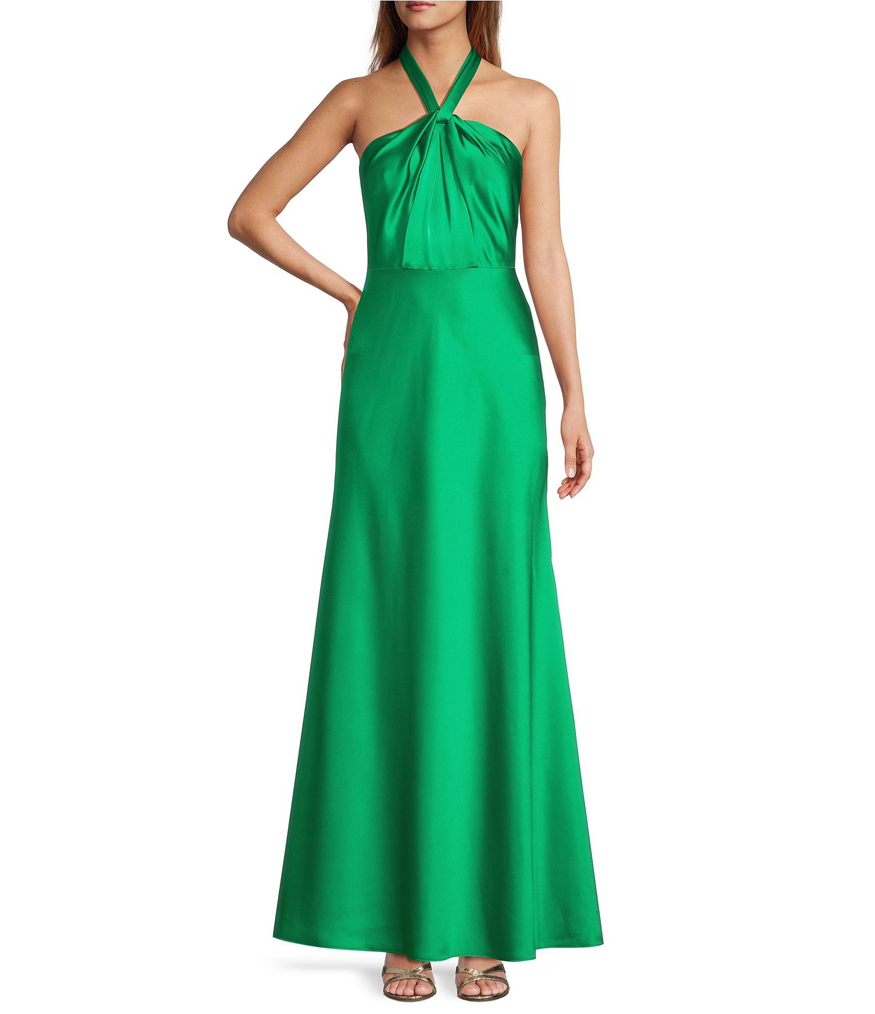 Antonio MelaniHana Satin Halter Neck Sleeveless A-Line Dress | Dillard's