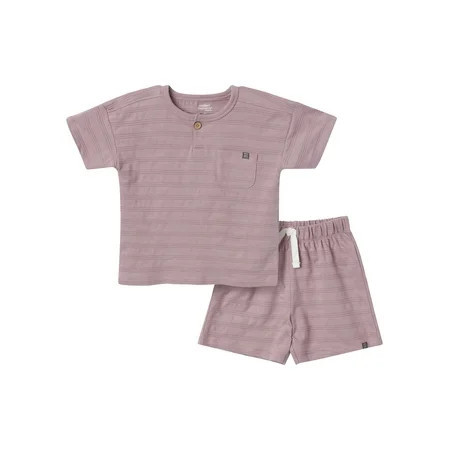 Modern Moments by Gerber Toddler Boy Oversized Textured Shirt and Short Outfit Set, 2-Piece, 12 Months - 5T | Walmart (US)