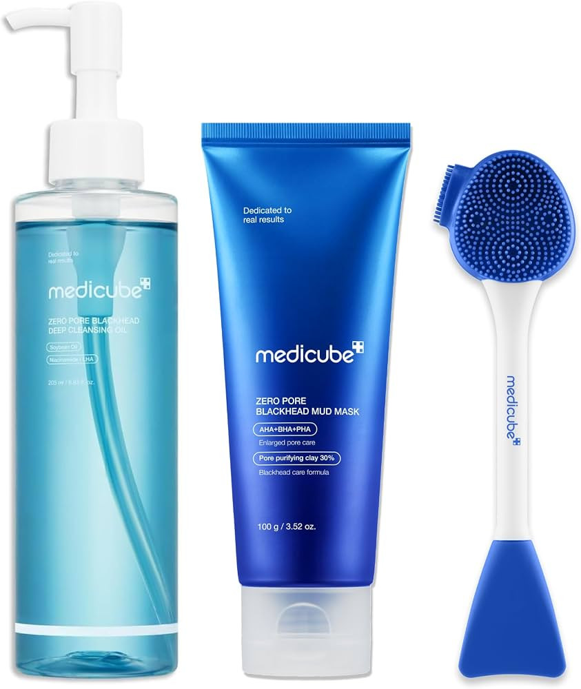 medicube 3-Step Zero Pore Care Trio: Zero Pore Blackhead Cleansing Oil, Zero Pore Mud Mask, and M... | Amazon (US)