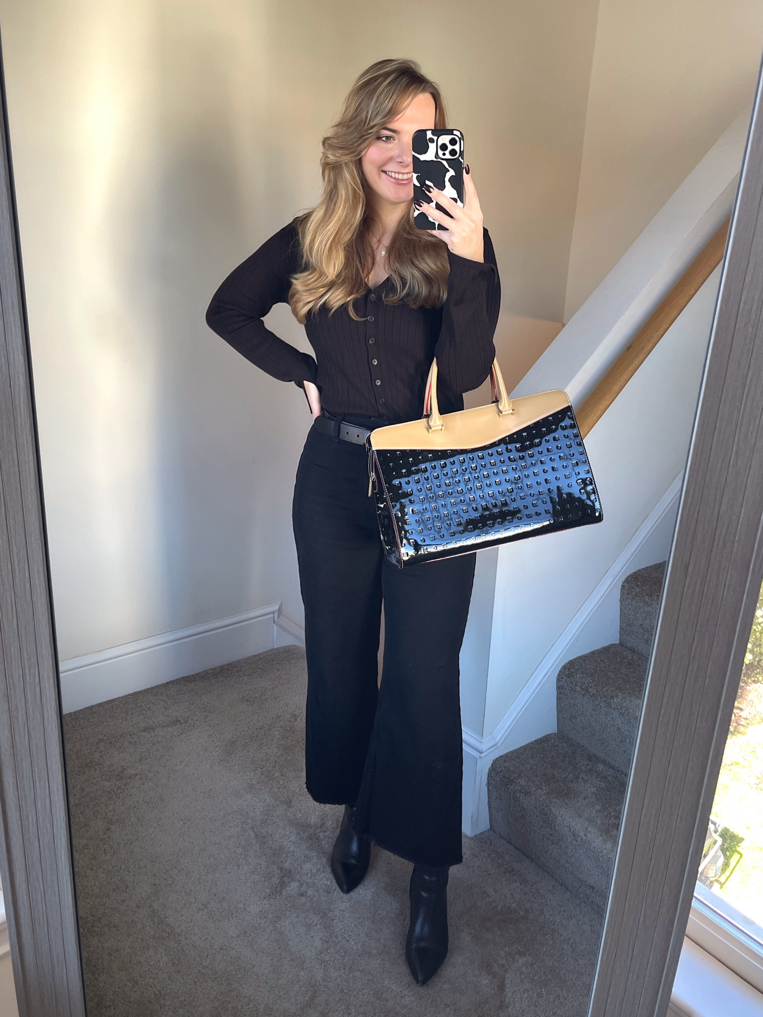 Business casual outfit idea! Black jeans from Mango, brown top from Banana Republic. Black boots from Sam Edelman. 

#LTKStyleTip #LTKFindsUnder100 #LTKWorkwear