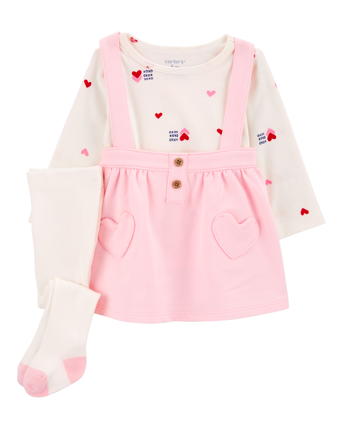 Baby 3-Piece Heart Print Jumper Set | Carter's Inc