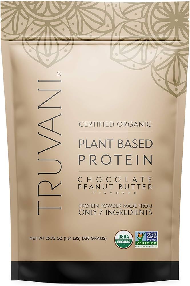 Truvani Vegan Pea Protein Powder | Chocolate Peanut Butter | 20g Organic Plant Based Protein | 20... | Amazon (US)