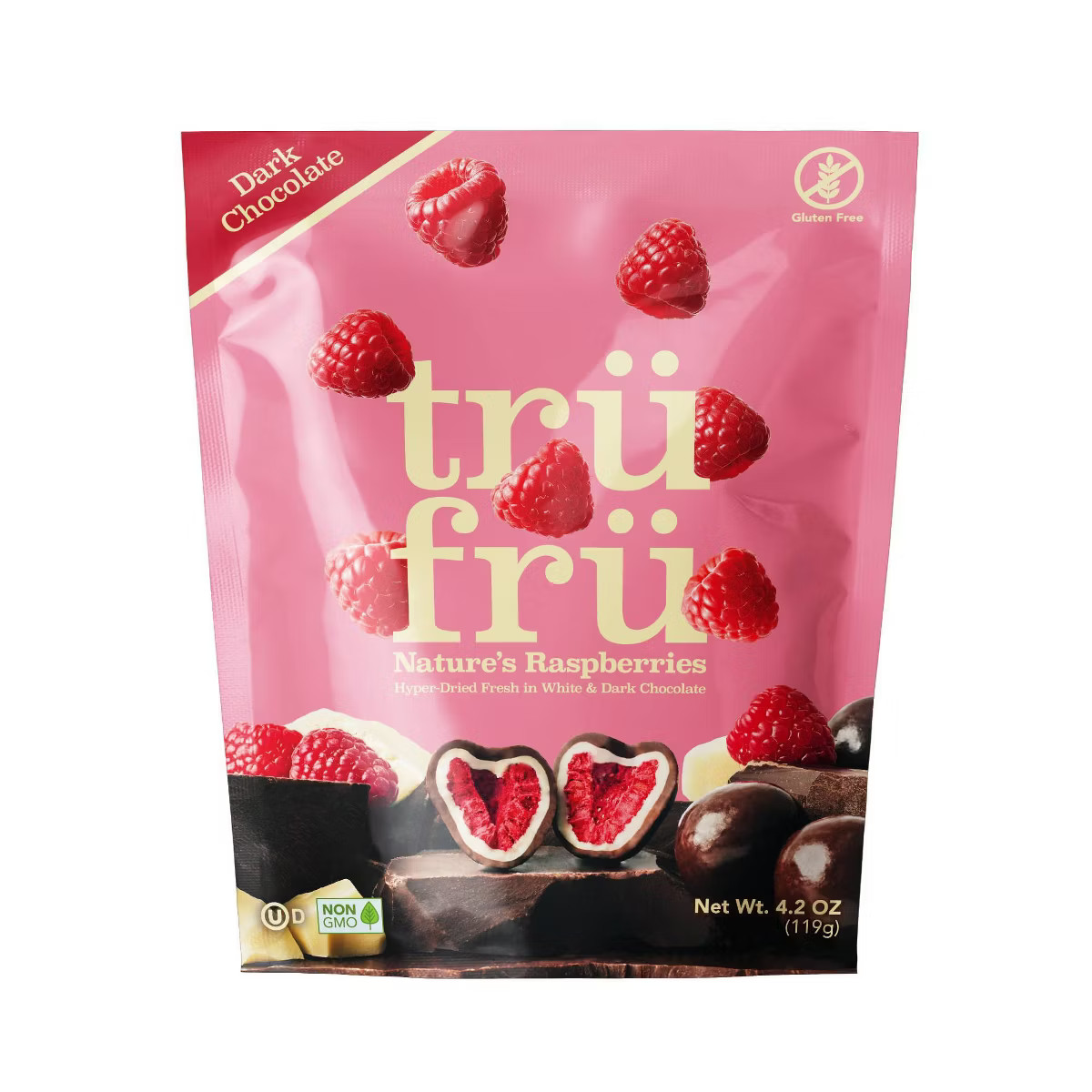 Tru Fru Hyper-Dried Raspberries Covered in Dark Chocolate - 4.2oz | Target