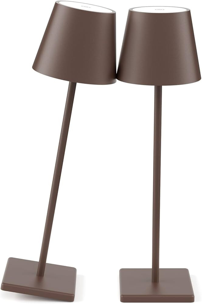 2 Pack LED Rechargeable Table Lamp Bronze, Portable 5500mAh Battery Powered Bedside Lamp, 3 Color... | Amazon (US)