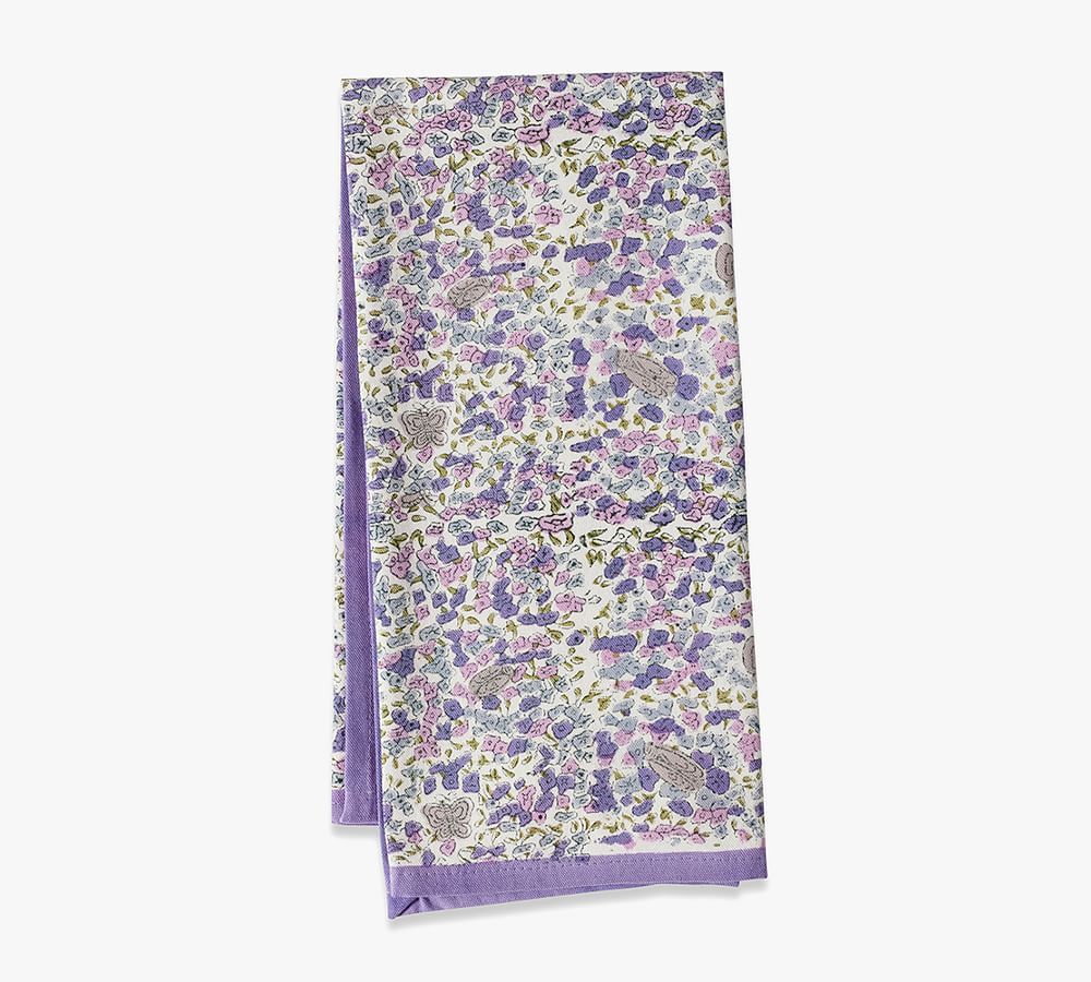 Lavender Blockprint Cotton Tea Towels - Set of 3 | Pottery Barn (US)