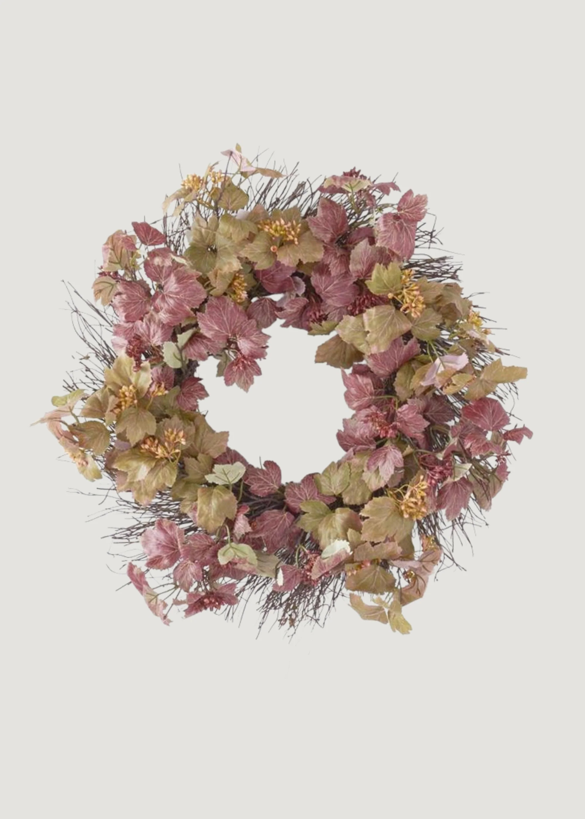 Vintage Burgundy and Green Fake Ivy Leaves Fall Wreath - 24" | Afloral