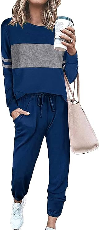 PRETTYGARDEN Womens 2 Piece Sets 2025 Long Sleeve Tops High Waisted Sweatpants Lounge Set Fall Fa... | Amazon (US)