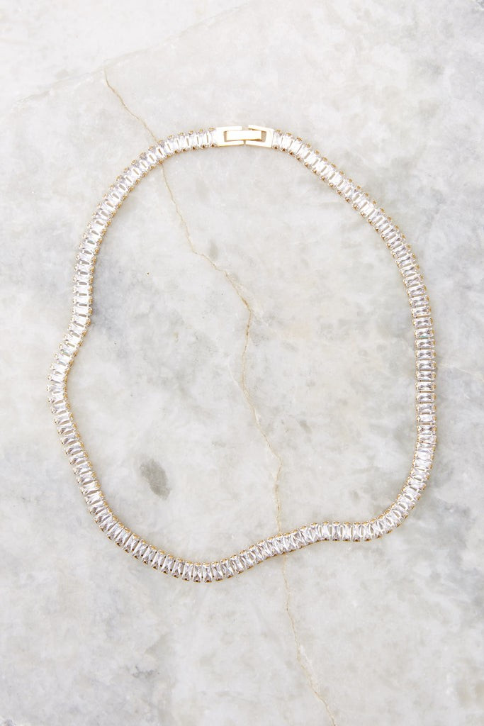 Candybar Gold Necklace | Red Dress 