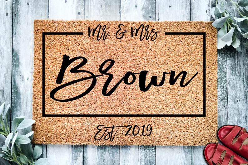 Mr & Mrs Doormat | Wedding Gift | Custom Doormat | Personalized Doormat | Closing Gift | Welcome ... | Etsy (US)