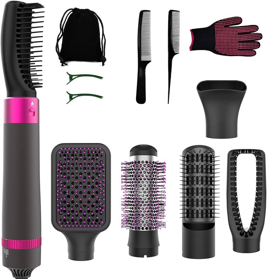 Hair Dryer Brush, 5 in 1 Blow Dryer Brush with Negative Ion, Detachable and Interchangeable Brush... | Amazon (US)