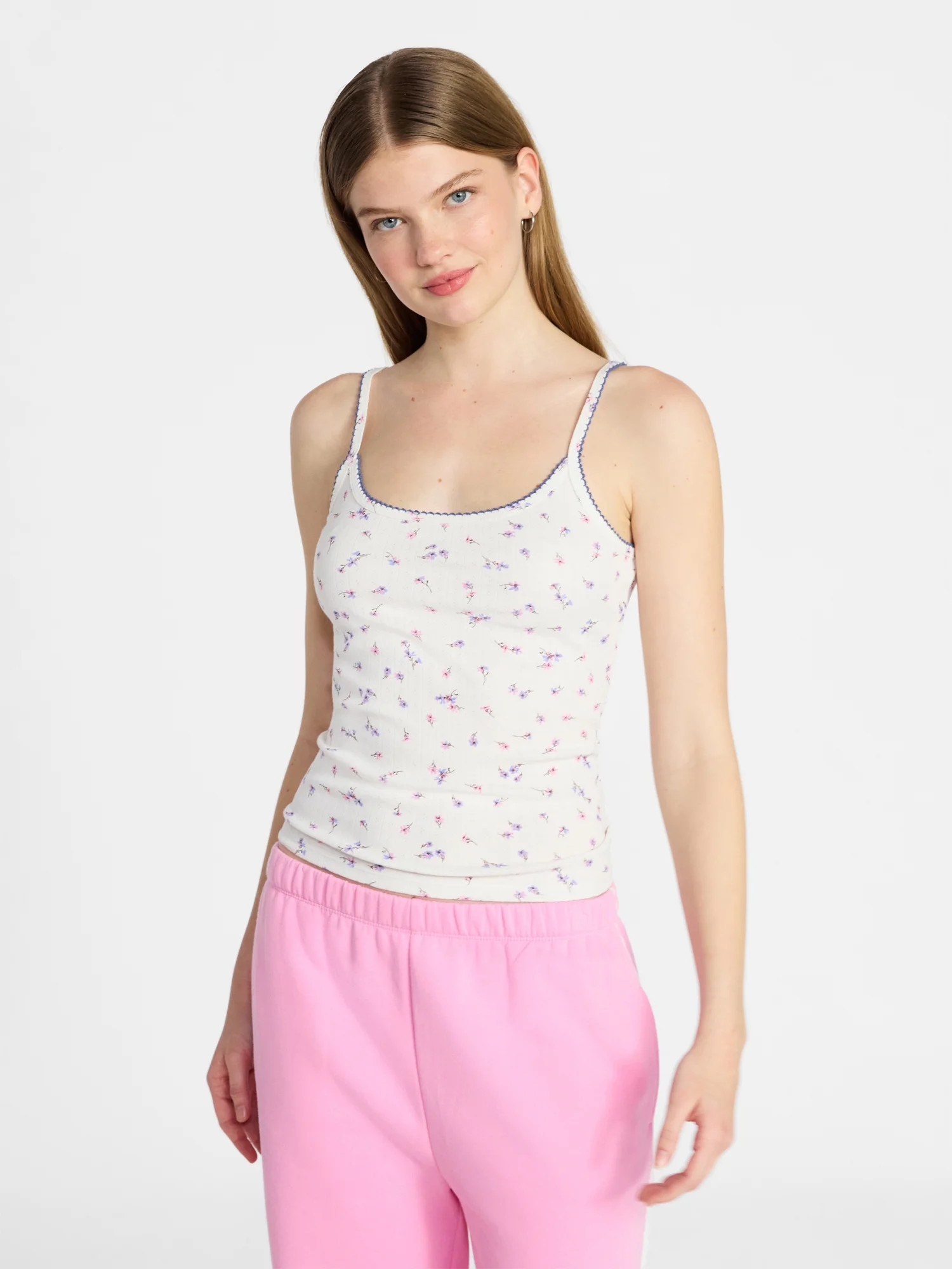 No Boundaries Pointelle Tank Top, Women's XXS-XXL | Walmart (US)