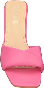 ILLUDE Women’s Low Heel Mules Open Square Toe Slip On Comfortable Cushion Heeled Sandals | Amazon (US)