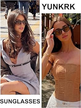 Womens Sunglasses Retro Oval Frame Vintage Sun Glasses for Women Men Trendy Cat Eye Sunnies | Amazon (US)