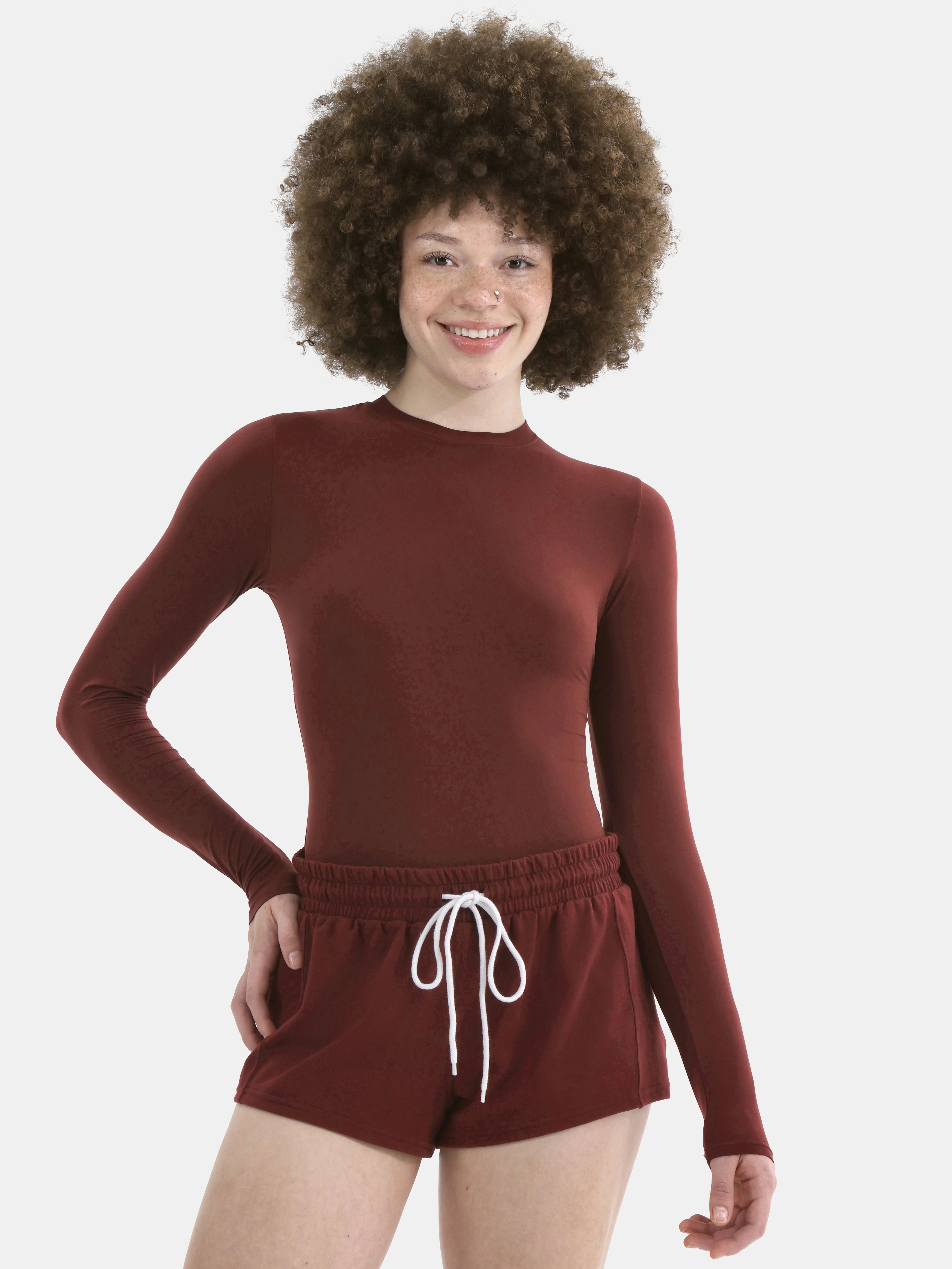 No Boundaries Women’s Fit Stretch Long Sleeve T-Shirt, Sizes XS–3XL | Walmart (US)