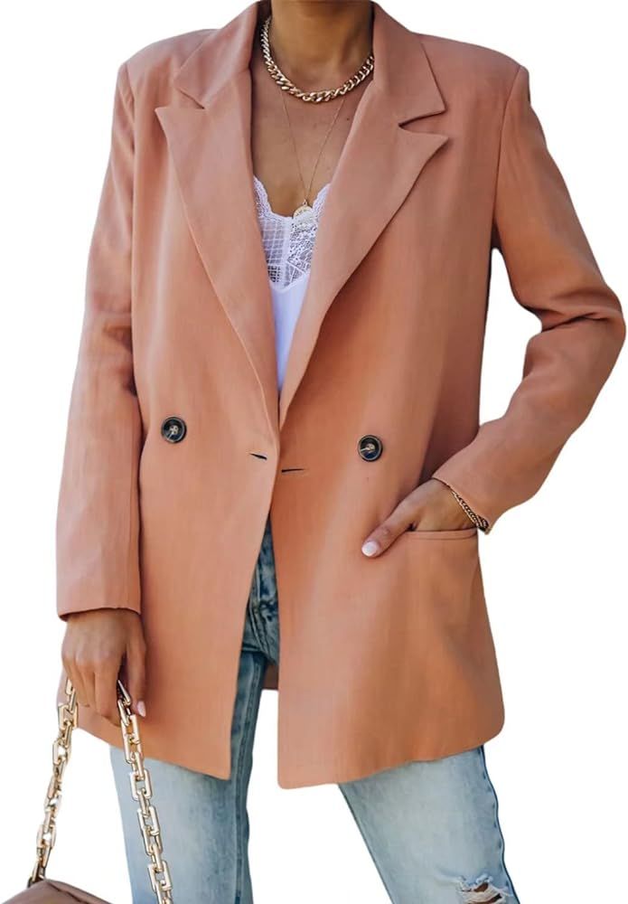 FARYSAYS Womens Casual Office Blazer Jackets Front Open Cardigan Work Suit | Amazon (US)