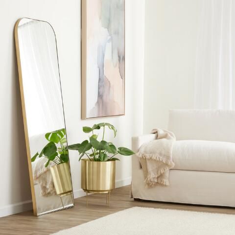 Mira Arched Metal Leaning Full Length Mirror | World Market