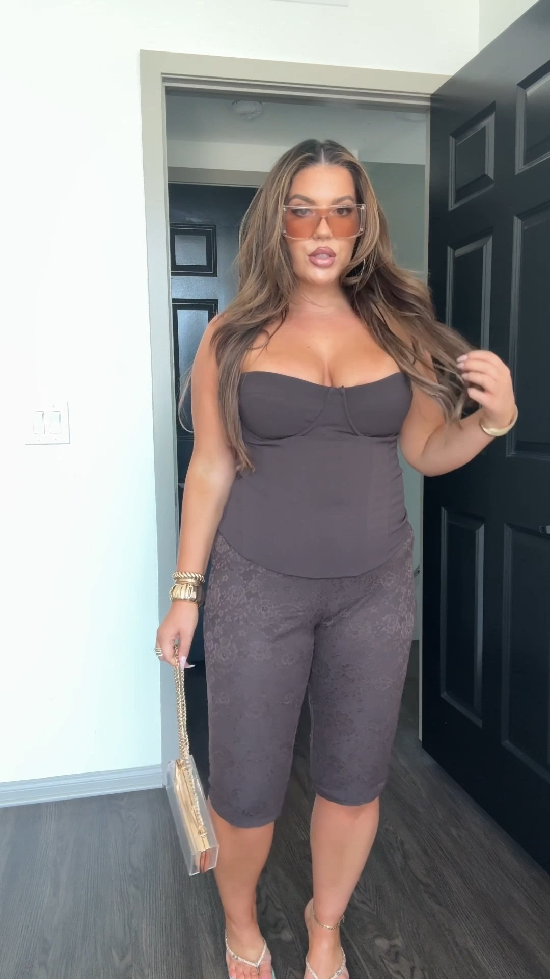 My sizing: US12 = UK16 Brown Corset: UK 16 (TTS, nonstretch ) Lace Capris: UK 16 (size down) 

Also linked some comfy heel options! I’d recommend a comfy kitten heel, these are both great! Also linked accessories and jewelry; my sunglasses are old from PLT, linked a similar style! This look is great for a girls trip, birthday outfit, hip hop or r&b concert, date night! Love these looks!❤️ 

#LTKSeasonal #LTKMidsize #LTKStyleTip