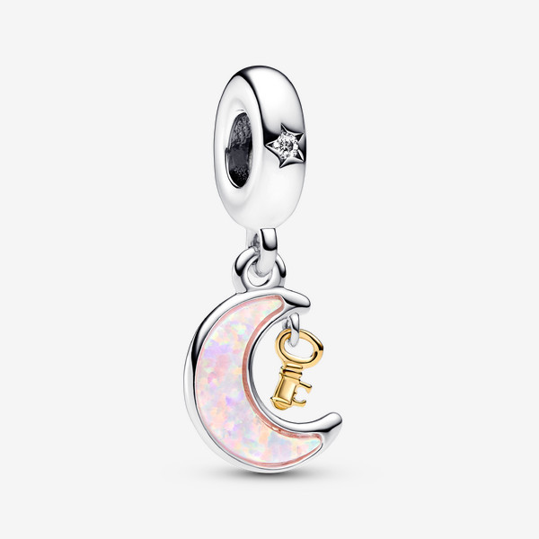 Pandora FINAL SALE - Two-tone Key & Moon Dangle Charm | Pandora US
