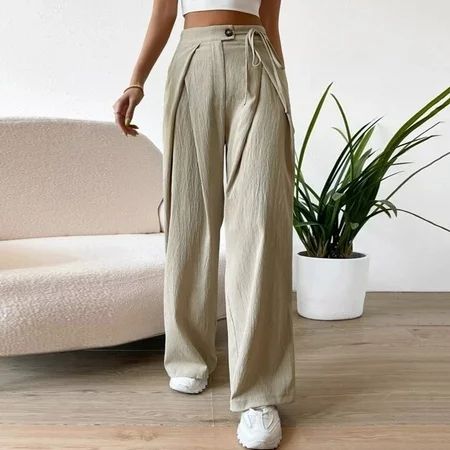 Dress Pants for Women Clearance Summer with Pockets High Waist White Pants for Women Loose Breathable Casual Work Pants Women Sale Today s | Walmart (US)