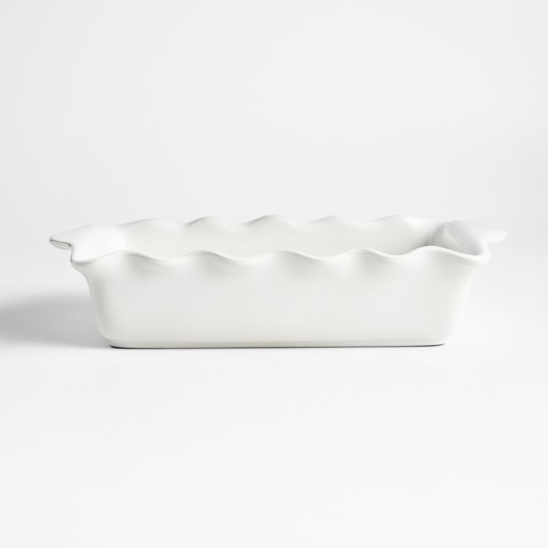9" x 13" White Ruffled Rectangular Ceramic Baking Dish + Reviews | Crate & Barrel | Crate & Barrel