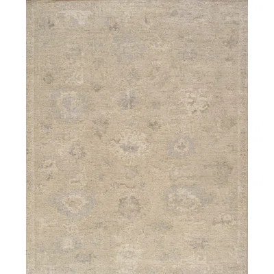 Oushak Hand-Knotted Cream Wool Area Rug | Wayfair North America