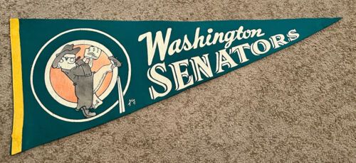 Vtg 1960s Washington Senators Baseball Felt Wool Pennant 30” Mascot Pitching MLB  | eBay | eBay US