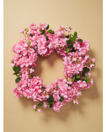 24in Artificial Cherry Blossom Wreath | HomeGoods