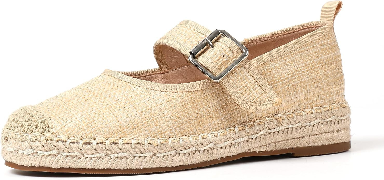 Amazon.com | Platform Ballet Flats for Women Round Toe Espadrilles Suede Mary Janes Comfortable Mary Jane Flats Dress Ballerina Flats Casual Mary Jane Shoes | Flats | Amazon (US)