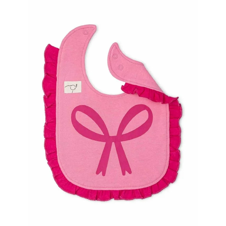 Paris Hilton x Monica + Andy Organic Cotton Baby Ruffle One-Piece and Bib Set, Sizes 0/3 Months-1... | Walmart (US)